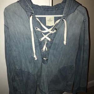American Eagle jean pullover